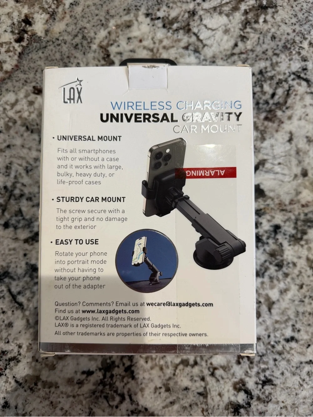 Wireless Charging Universal Gravity Car Mount - Black